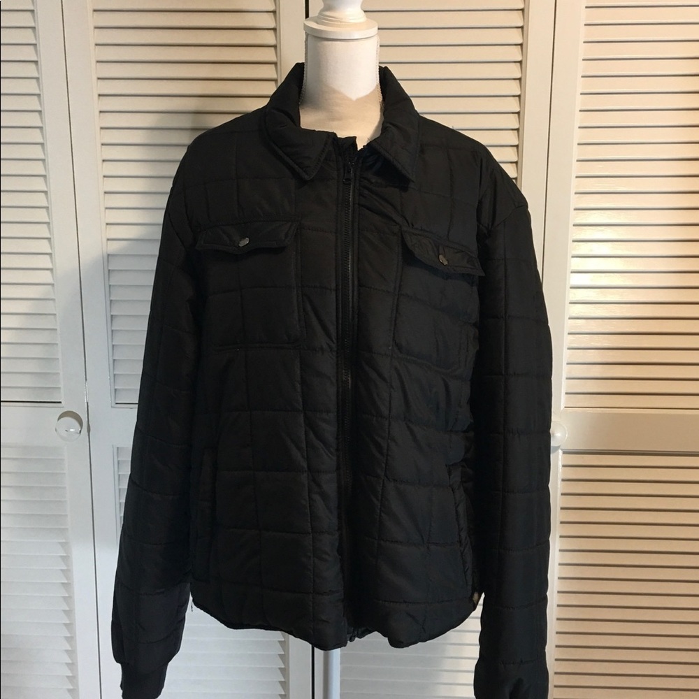 Courage Men’s Puffer Jacket with Red Plaid XL